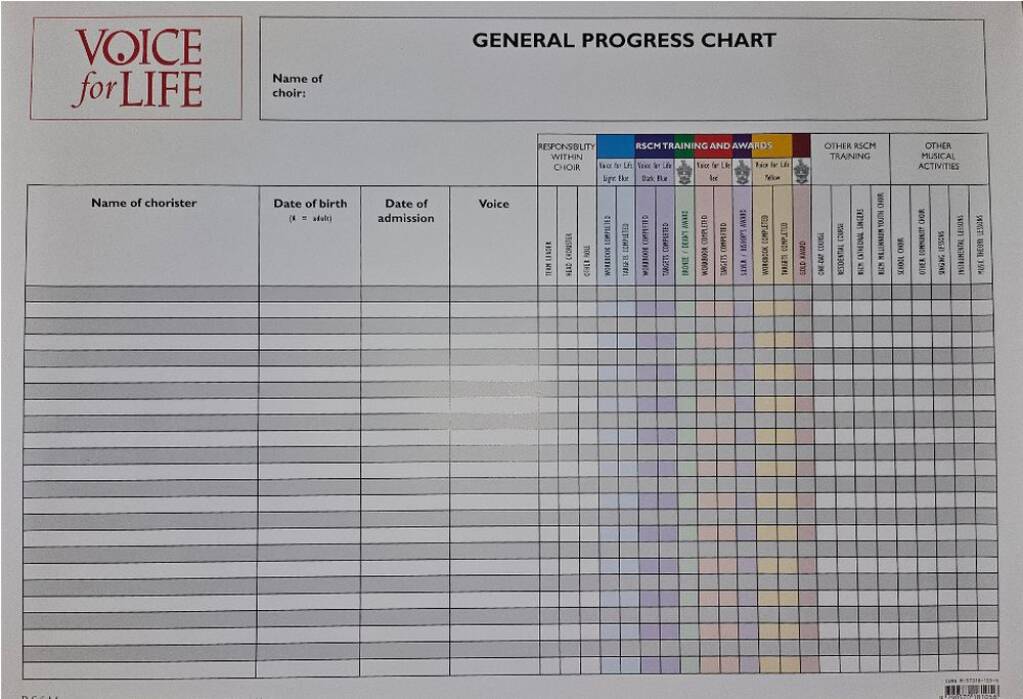 Progress Chart for Voice for Life Program